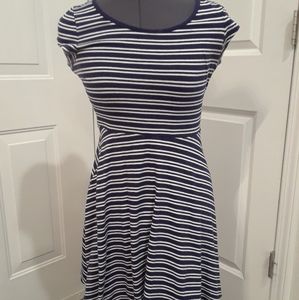 Navy Blue Striped‎ Dress